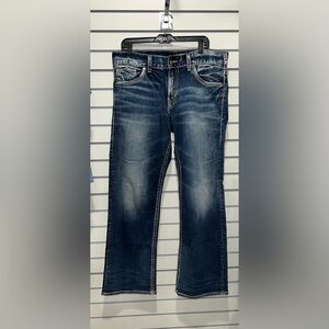 Men’s Silver Jeans Relaxed Fit-Straight Leg Jeans 34x32